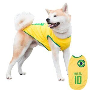 GabeFish Dog World Cup T Shirt 6XL Chest 38" BRAZIL Football Jersey Soccer NEW